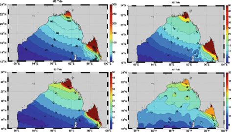 Distribution of amplitude of dominated semi-diurnal tides M2, S2, N2... | Download Scientific ...