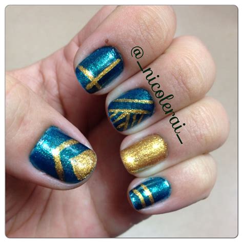 Green and Gold Nail Art #greennails #goldnails @_nicolerai_ | Green ...