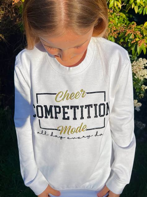 White Cheer Competition Mode Sweatshirt - I Love Cheer®