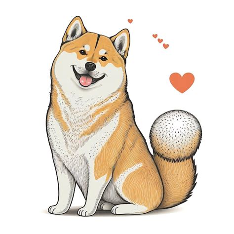 Premium Photo | Cute smiling cartoon shiba inu