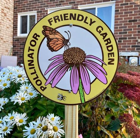 Pollinator Friendly Butterfly Garden Sign, Native Plant Habitat, 9 Inch Aluminum Wildflower ...