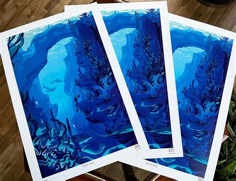 DEPTHS Deep Sea Explorer Art Print Mysterious Oceanic Landscape - Etsy