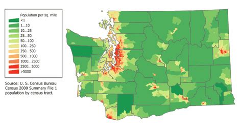 Washington Population Map - Mapsof.Net