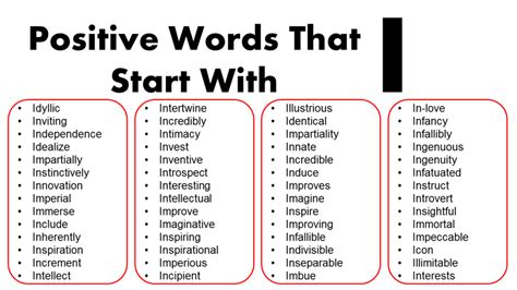 Positive Words That Start With I - GrammarVocab