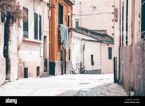 Street in historical center in Huesca, Spain Stock Photo - Alamy