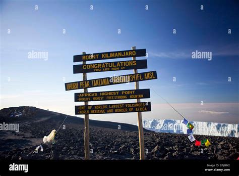 Mount Kilimanjaro summit sign, Tanzania Stock Photo - Alamy