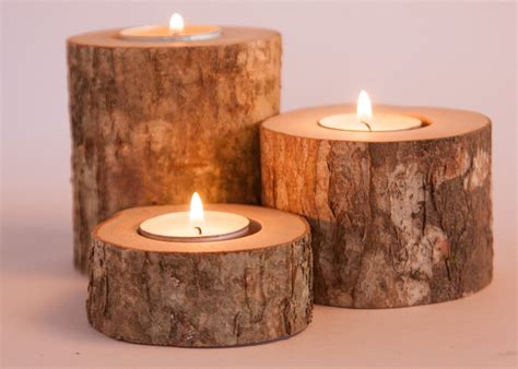 9 rustic candle holders tea light holder woodland wedding