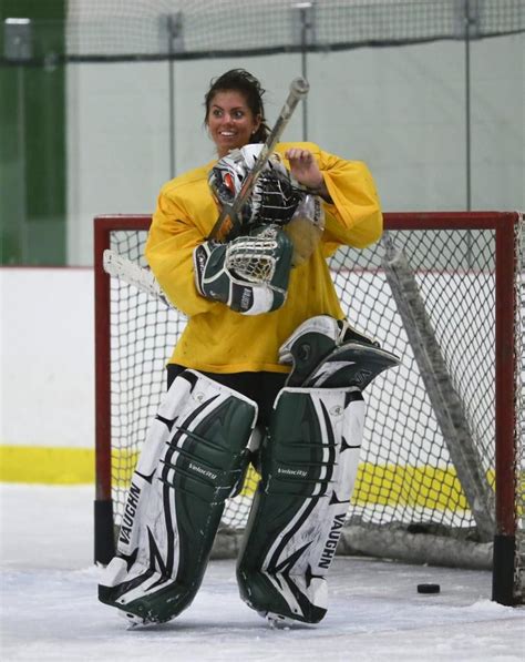 One hand, one tough goalie | Hockey girls, Hockey outfits, Ice hockey girls