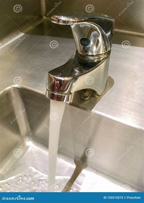 Tap water running stock image. Image of hygiene, beverage - 155515073