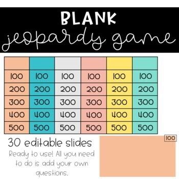 Editable Jeopardy Template by The Joyful Little Classroom | TpT