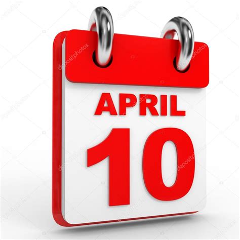 10 april calendar on white background. — Stock Photo © iCreative3D ...