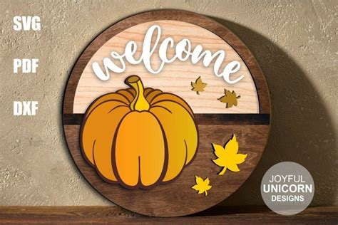 Welcome Pumpkin Sign SVG | Fall Welcome Sign SVG cut file