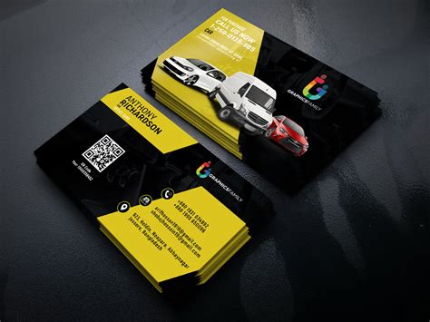 Stylish Automotive Business Card Design – GraphicsFamily