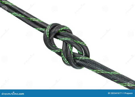 Black Rope with Knots Isolated on White Background Stock Image - Image of strong, strength ...