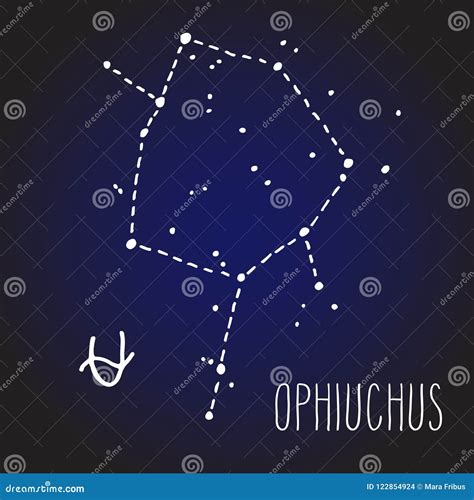 Ophiuchus Zodiac Sign Constellation Stock Vector - Illustration of symbol, space: 122854924