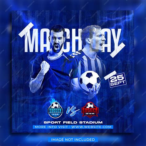 Premium PSD | Soccer football match day flyer and social media banner template