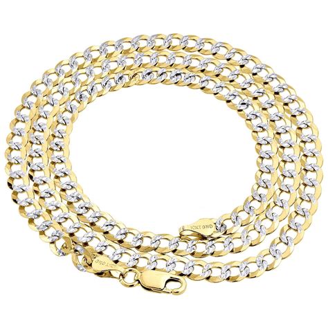 Real 10K Yellow Gold Solid Diamond Cut Cuban Link Chain 4.75mm Necklace 30" - Walmart.com