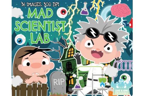 Mad Scientist Lab Clipart - Lime and Kiwi Designs