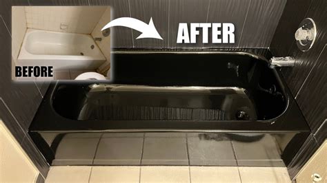 AMAZING TRANSFORMATION | How to Reglaze a Bathtub To Black from White! Bathtub Reglazing Process ...