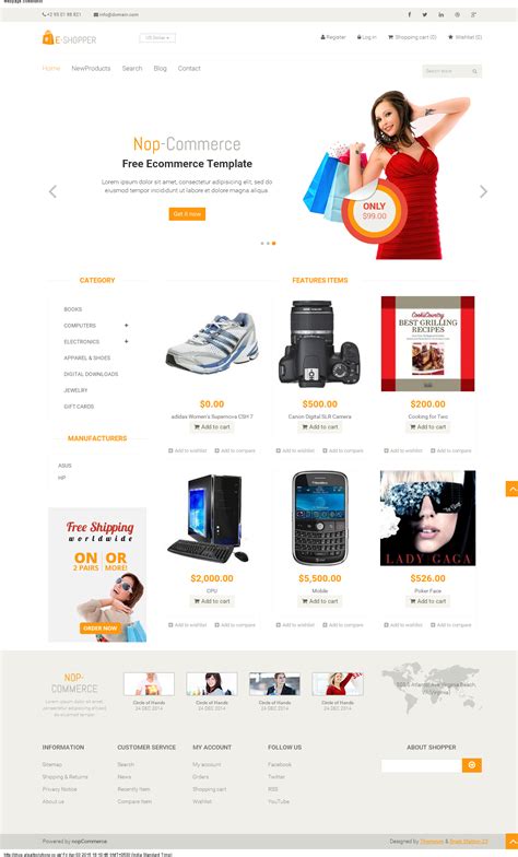 ASP.NET website for shopping, developed using opensource ecommerce ...