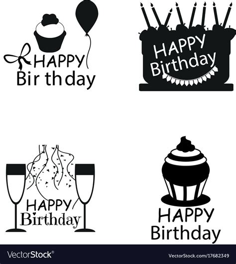 Birthday logo design collection Royalty Free Vector Image