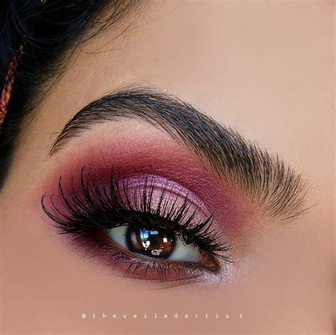 Romantic Shimmery Pink and Burgundy Smokey Eyes Tutorial (Fall Makeup ...