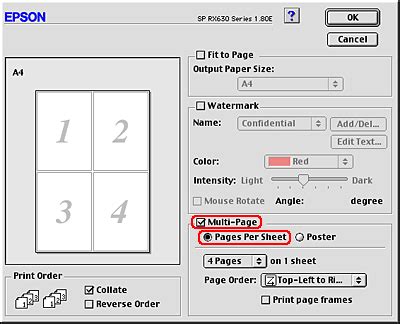 Pages Per Sheet Printing