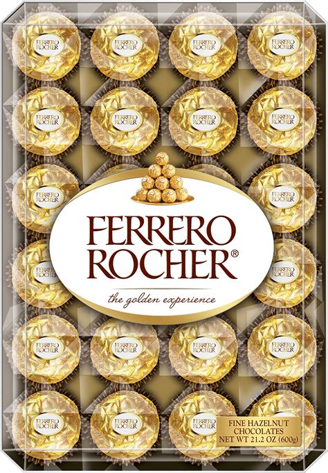 Ferrero Rocher Fine Hazelnut Chocolates, 48 Count Chocolate Gift Box ...