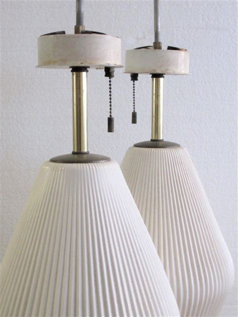 Fluted Porcelain Table Lamps by Gerald Thurston for Lightolier at 1stDibs