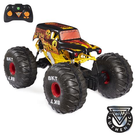 Monster Jam, Official Fire & Ice Mega Grave Digger in Multicolor, All-Terrain Remote Control ...