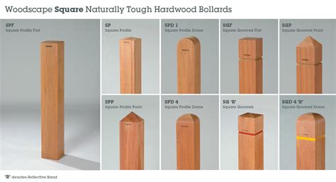 Square Bollard: Flat Profile Hardwood Timber - Woodscape | Hardwood ...