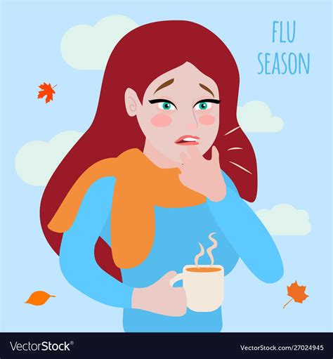 Flu and cold flat Royalty Free Vector Image - VectorStock