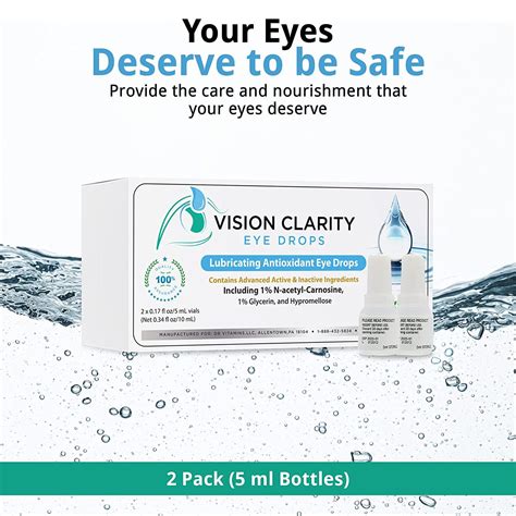 Vision Clarity Eye Drops 1% Carnosine - Antioxidant Lubricants for Dry ...