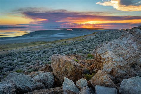 Summer Sunset in the Great Salt Lake Photograph by Joan Escala Usarralde | Fine Art America