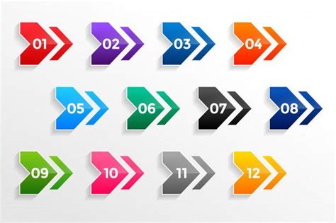 Download Arrow Style Geometric Bullet Points Numbers Set for free in ...