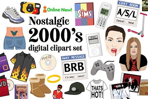 2000s Digital Clipart Set Retro 2000's Icons Printable 00s Party Images ...