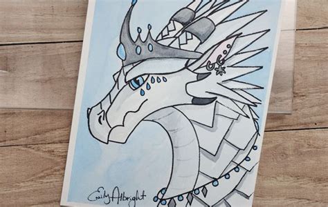 Dragon inspired by Wings of Fire Icewing Queen Glacier Draw Watercolor ...