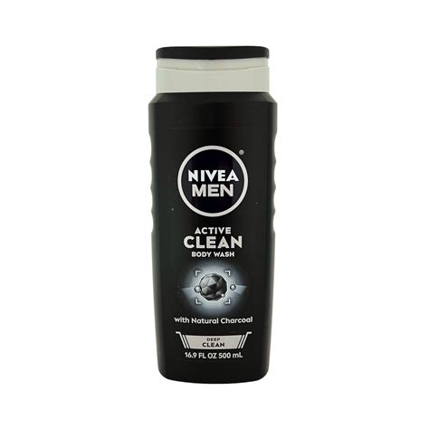 Nivea Men Active Clean Body Wash with Natural Charcoal 16.9 oz