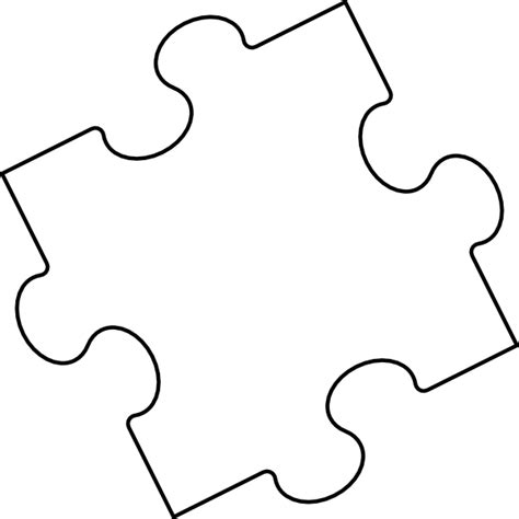 Jigsaw Puzzle Piece Outline Clip Art at Clker.com - vector clip art online, royalty free ...