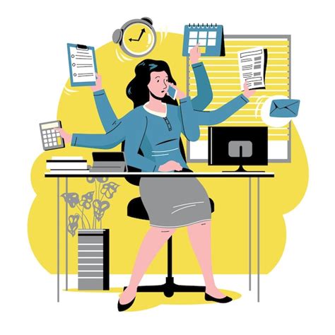 Free Vector | Hand drawn multitask business woman