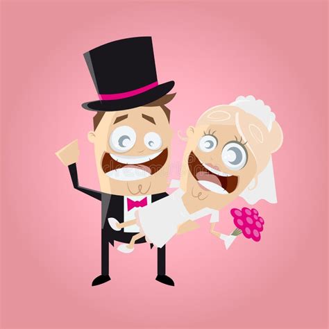 Funny Cartoon Wedding Couple Stock Vector - Image: 56697037