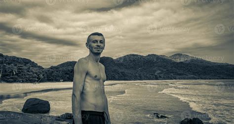 Tourist traveler Ilha Grande Lopes Mendes beach panorama Brazil. 15651985 Stock Photo at Vecteezy