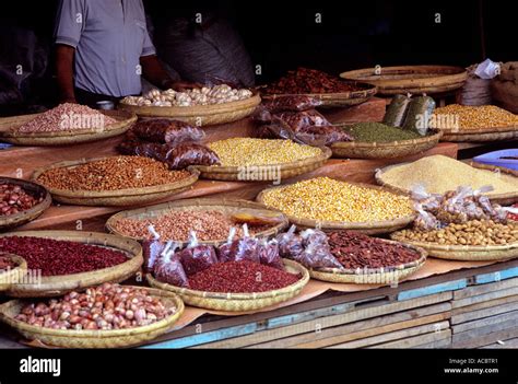 spices and dried beans at market island of ambon islands of moluccas ...