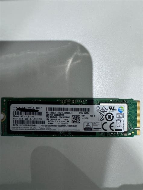 Samsung 1 TB SSD NVMe M.2, Computers & Tech, Parts & Accessories, Hard ...