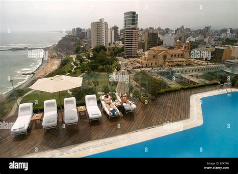 Miraflores Park Hotel chain Orient Express Belmond. Lima. Peru. On the 11th floor is the pool ...