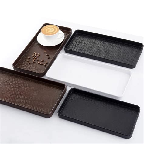 Small Tray Rectangular Plastic Tea Tray Storage Serving Tray Living Room Household Water Cup ...