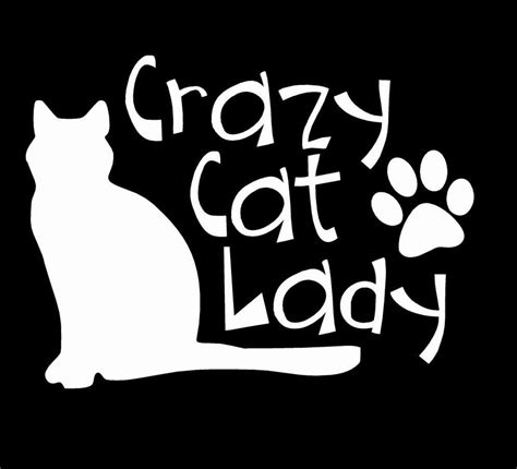 Cat Car Decal Crazy Cat Lady Decal Cat Lover Sticker Decal - Etsy