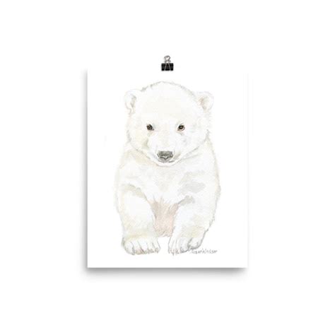 Polar Bear Cub Watercolor Painting – Susan Windsor