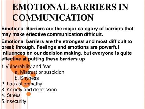 BARRIERS TO COMMUNICATION