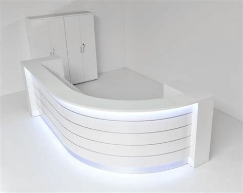 High end white office reception desk modern front desk counter